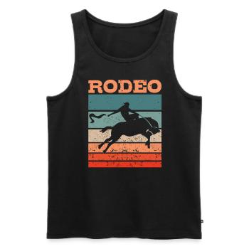 Cowboy Rodeo Western Bull Rider Bucking Riding - Men's Premium Organic Tank Top - black - Front - AI Model Male 178 light (178cm)
