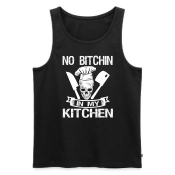 Pas de Bitchin' dans ma cuisine Chef cuisinier Cuisine - Débardeur bio Premium Homme - noir - Devant - Michal (187cm)