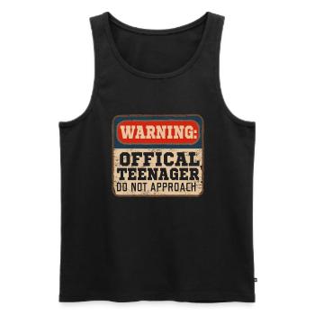 Avertissement Adolescent officiel de 13 ans - Débardeur bio Premium Homme - noir - Devant - AI Model Male 178 light (178cm)