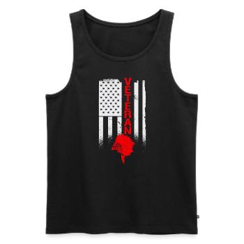 Erfahrener Soldat Patriot American Flag USA - Männer Premium Bio Tank Top - Schwarz - Vorne - Michal (187cm)