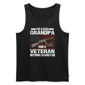 I am a father grandpa and an experienced - Men's Premium Organic Tank Top - black - Front - Michal (187cm)