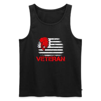 Erfahrener Soldat Patriot American Flag USA - Männer Premium Bio Tank Top - Schwarz - Vorne - Michal (187cm)