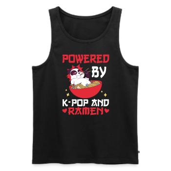 Propulsé par K-Pop et Ramen Korean Music - Débardeur bio Premium Homme - noir - Devant - AI Model Male 178 light (178cm)