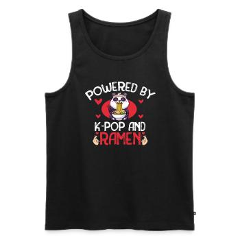Propulsé par K-Pop et Ramen Korean Music - Débardeur bio Premium Homme - noir - Devant - AI Model Male 178 light (178cm)