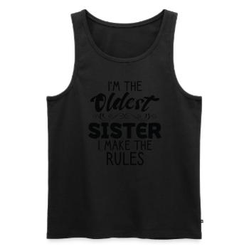 I am the oldest sister. I do the - Men's Premium Organic Tank Top - black - Front - Michal (187cm)