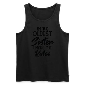 I am the oldest sister. I do the - Men's Premium Organic Tank Top - black - Front - Michal (187cm)