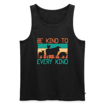 Seien Sie Freundlich Zu Jeder Art Tierliebhaber - Männer Premium Bio Tank Top - Schwarz - Vorne - Michal (187cm)