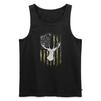 USA American Flag Patriotic Jagd Hunter - Männer Premium Bio Tank Top - Schwarz - Vorne - Michal (187cm)
