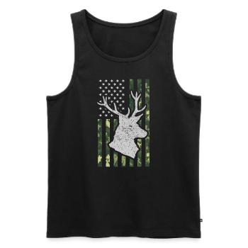 USA American Flag Patriotic Jagd Hunter - Männer Premium Bio Tank Top - Schwarz - Vorne - Michal (187cm)