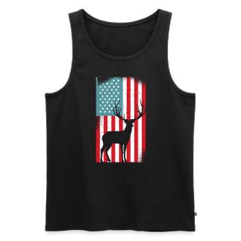 USA American Flag Patriotic Jagd Hunter - Männer Premium Bio Tank Top - Schwarz - Vorne - Michal (187cm)