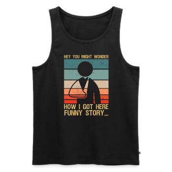 Lustige Erholung Gebrochener Arm Wird Bald Gut - Männer Premium Bio Tank Top - Schwarz - Vorne - AI Model Male 178 light (178cm)