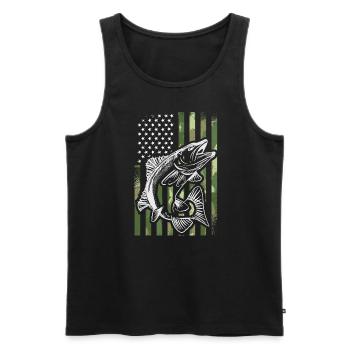 Drapeaux des États-Unis American Patriot Fisher Pêcheur - Débardeur bio Premium Homme - noir - Devant - Michal (187cm)