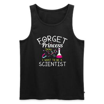 Oubliez princesse, je veux scientifique - Débardeur bio Premium Homme - noir - Devant - AI Model Male 178 light (178cm)