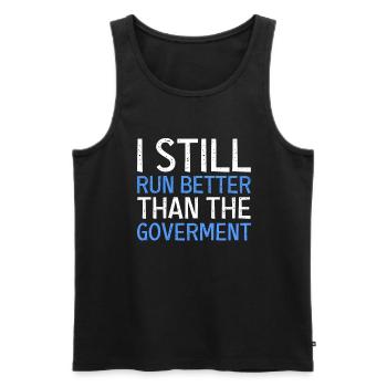 I still run better than the funny one - Men's Premium Organic Tank Top - black - Front - Michal (187cm)