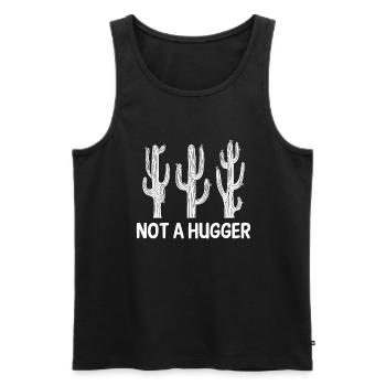 Kein Hugger Lustiger Sarkastischer Kaktus - Männer Premium Bio Tank Top - Schwarz - Vorne - Michal (187cm)