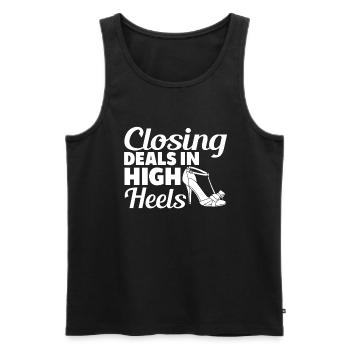 Abschluss Von Geschäften In High Heels - Männer Premium Bio Tank Top - Schwarz - Vorne - AI Model Male 178 light (178cm)