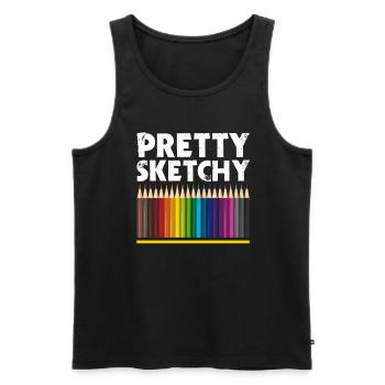 Pretty Incomplete Art Color Artist Colored - Men's Premium Organic Tank Top - black - Front - Michal (187cm)