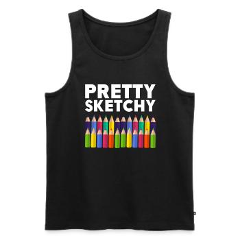 Pretty Incomplete Art Color Artist Colored - Men's Premium Organic Tank Top - black - Front - Michal (187cm)