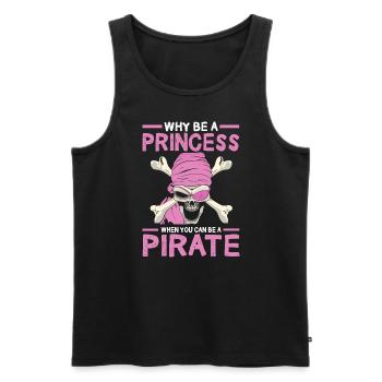 Why be a princess when you are a pirate - Men's Premium Organic Tank Top - black - Front - AI Model Male 178 light (178cm)