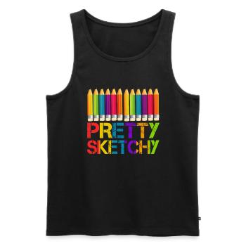 Pretty Incomplete Art Color Artist Colored - Men's Premium Organic Tank Top - black - Front - Michal (187cm)