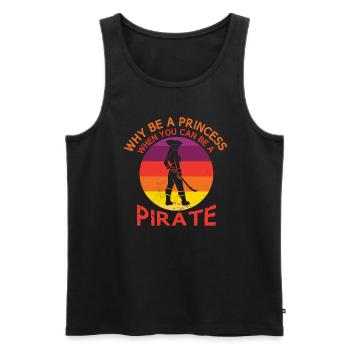 Why be a princess when you are a pirate - Men's Premium Organic Tank Top - black - Front - AI Model Male 178 light (178cm)