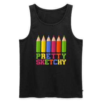 Pretty Incomplete Art Color Artist Colored - Men's Premium Organic Tank Top - black - Front - Michal (187cm)