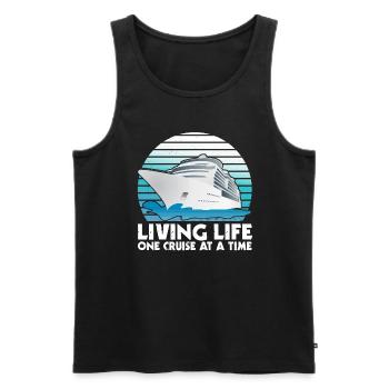 Live Live One Cruise Zu Einem Zeitschiff - Männer Premium Bio Tank Top - Schwarz - Vorne - AI Model Male 178 light (178cm)