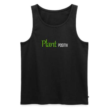 Plans Positive | Vegan Humor Vegetarian Vegan - Men's Premium Organic Tank Top - black - Front - Michal (187cm)