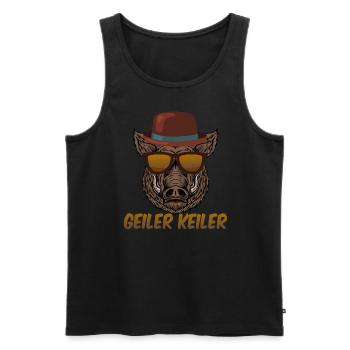 Geiler Keiler | Lustiges Wildschwein Jagd - Männer Premium Bio Tank Top - Schwarz - Vorne - AI Model Male 178 light (178cm)
