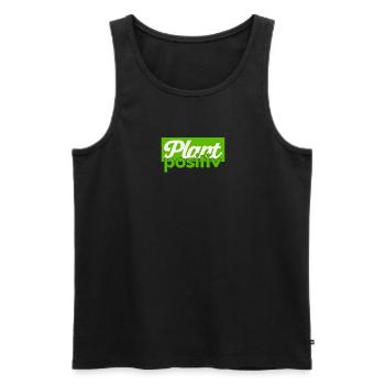 Plans Positive | Vegan Humor Vegetarian Vegan - Men's Premium Organic Tank Top - black - Front - Michal (187cm)