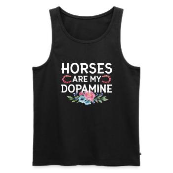 Horses is my dopamine riding lover for women - Men's Premium Organic Tank Top - black - Front - Michal (187cm)