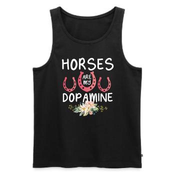 Horses is my dopamine riding lover for women - Men's Premium Organic Tank Top - black - Front - Michal (187cm)