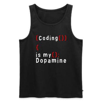 Lustige Codierung Ist Mein Dopamin -Coder - Männer Premium Bio Tank Top - Schwarz - Vorne - AI Model Male 178 light (178cm)