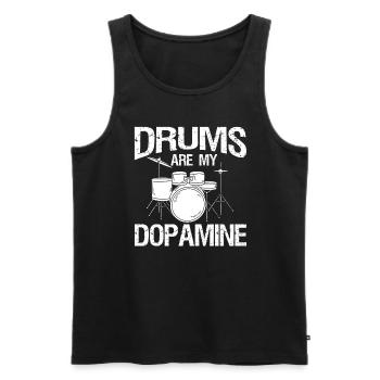 Drums are my dopamine drummer drum - Men's Premium Organic Tank Top - black - Front - AI Model Male 178 light (178cm)