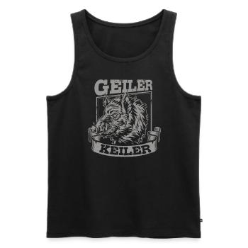 Geiler Keiler | Lustiges Wildschwein Jagd - Männer Premium Bio Tank Top - Schwarz - Vorne - AI Model Male 178 light (178cm)