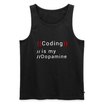 Lustige Codierung Ist Mein Dopamin -Coder - Männer Premium Bio Tank Top - Schwarz - Vorne - AI Model Male 178 light (178cm)