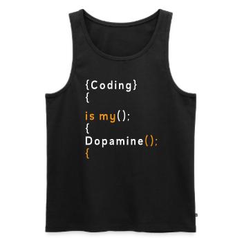 Lustige Codierung Ist Mein Dopamin -Coder - Männer Premium Bio Tank Top - Schwarz - Vorne - AI Model Male 178 light (178cm)