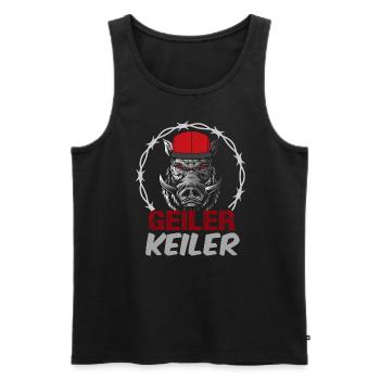 Keiler | Funny wild boar hunting - Men's Premium Organic Tank Top - black - Front - AI Model Male 178 light (178cm)