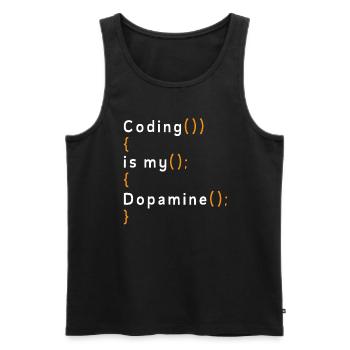 Lustige Codierung Ist Mein Dopamin -Coder - Männer Premium Bio Tank Top - Schwarz - Vorne - AI Model Male 178 light (178cm)