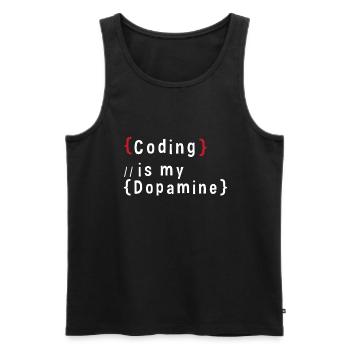 Lustige Codierung Ist Mein Dopamin -Coder - Männer Premium Bio Tank Top - Schwarz - Vorne - AI Model Male 178 light (178cm)