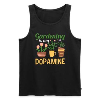 Le jardinage est ma plante verte de jardin dopaminergique - Débardeur bio Premium Homme - noir - Devant - Michal (187cm)