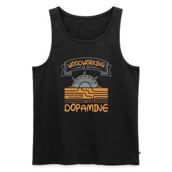 Le travail du bois est mon charpentier dopaminergique - Débardeur bio Premium Homme - noir - Devant - AI Model Male 178 light (178cm)