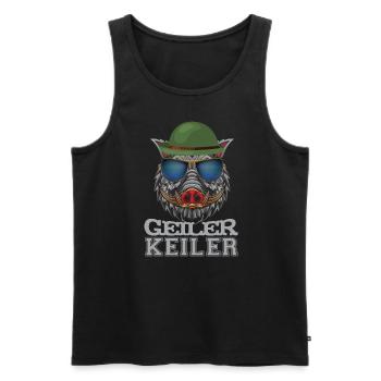 Keiler | Funny wild boar hunting - Men's Premium Organic Tank Top - black - Front - AI Model Male 178 light (178cm)