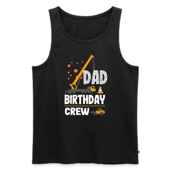 Papa Birthday Crew Construction Theme - Men's Premium Organic Tank Top - black - Front - Michal (187cm)