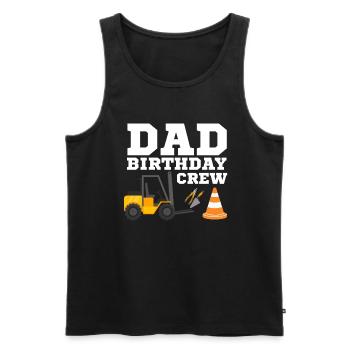 Papa Birthday Crew Construction Theme - Men's Premium Organic Tank Top - black - Front - Michal (187cm)