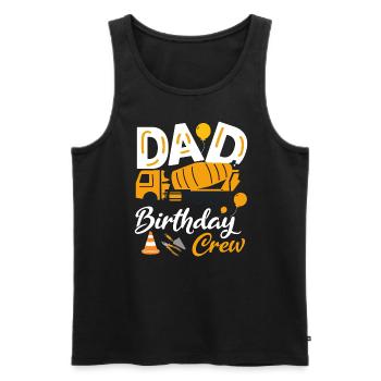 Papa Birthday Crew Construction Theme Birthday Party - Men's Premium Organic Tank Top - black - Front - Michal (187cm)