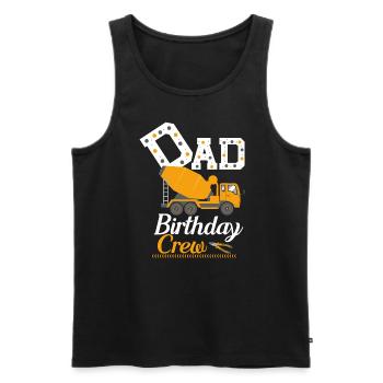 Papa Birthday Crew Construction Theme - Men's Premium Organic Tank Top - black - Front - Michal (187cm)