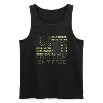 Freiheit Ist Keine Freie Armee -Veteranen -Soldat - Männer Premium Bio Tank Top - Schwarz - Vorne - Michal (187cm)