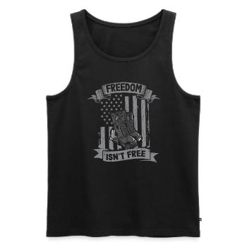 Freiheit Ist Keine Freie Armee -Veteranen -Soldat - Männer Premium Bio Tank Top - Schwarz - Vorne - Michal (187cm)