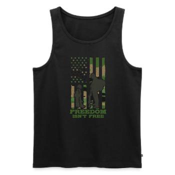 Freiheit Ist Keine Freie Armee -Veteranen -Soldat - Männer Premium Bio Tank Top - Schwarz - Vorne - Michal (187cm)